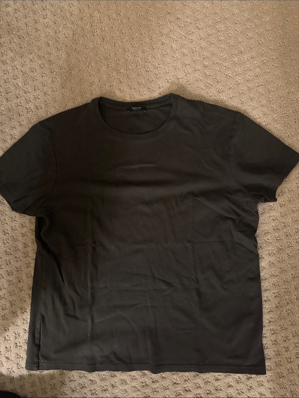 Massimo Dutti Black Short-Sleeve Crew Neck Tee